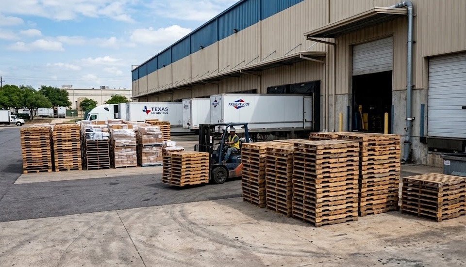 Finished Inventory — Graded pallets stacked and ready to ship